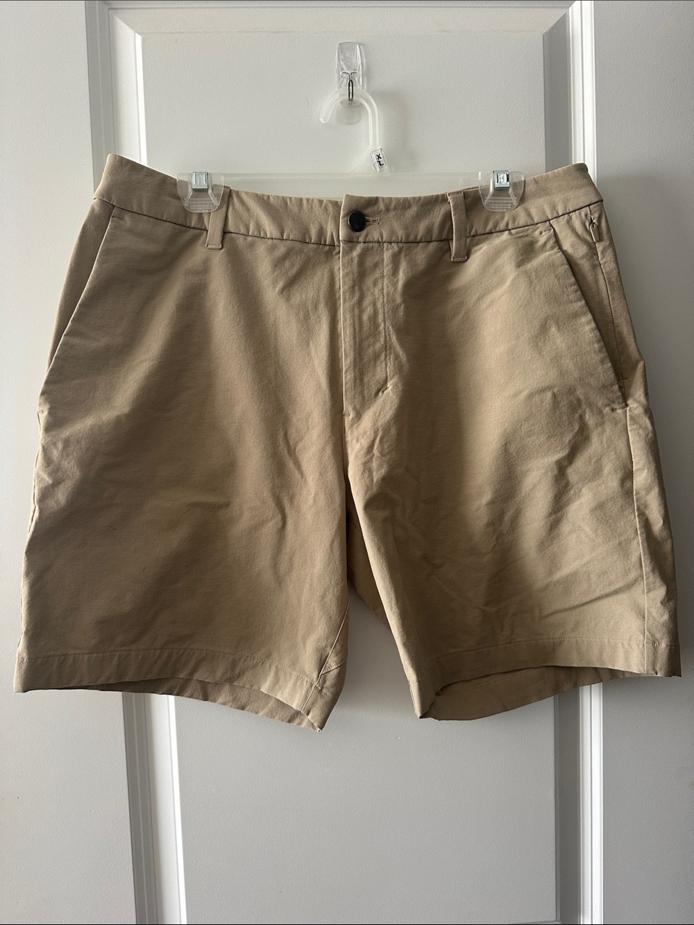 lululemon athletica Men's Flat-Front Chino Shorts in Beige